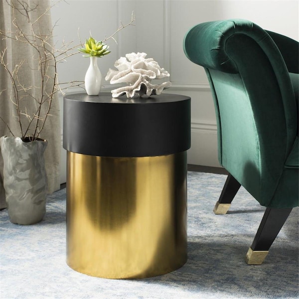 Safavieh Solstice Round Side Table Black & Gold ACC3201A - main